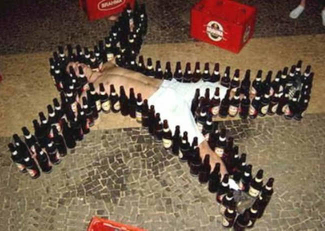 The drunk death scene