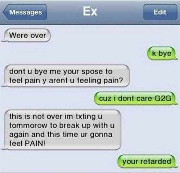 Retarded break up text