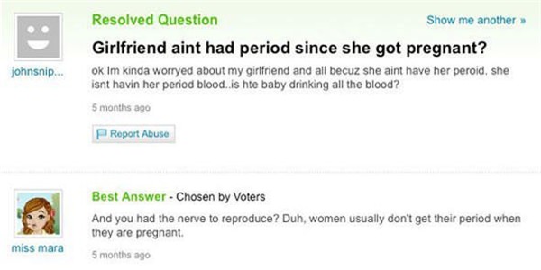 Girlfriend aint had period since she got pregnant