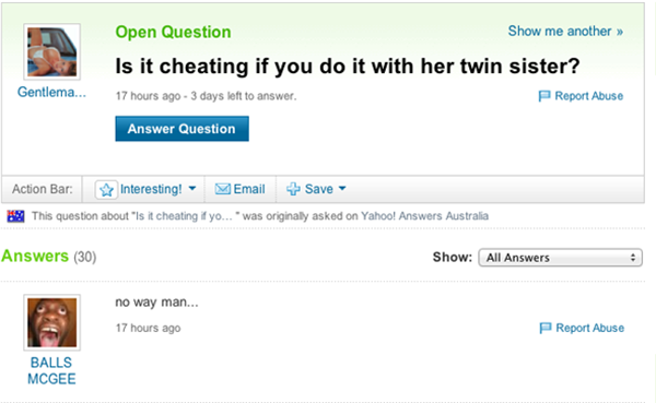 Is it cheating if you do it with her twin sister