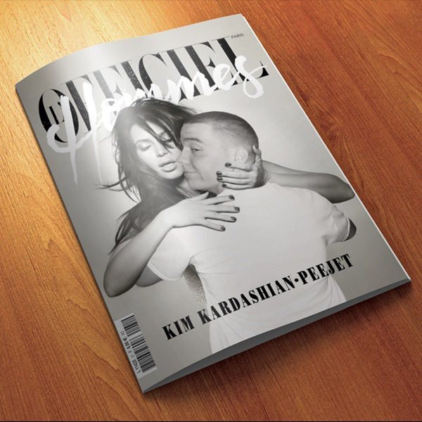 on magazine cover with Kim Kardashian 