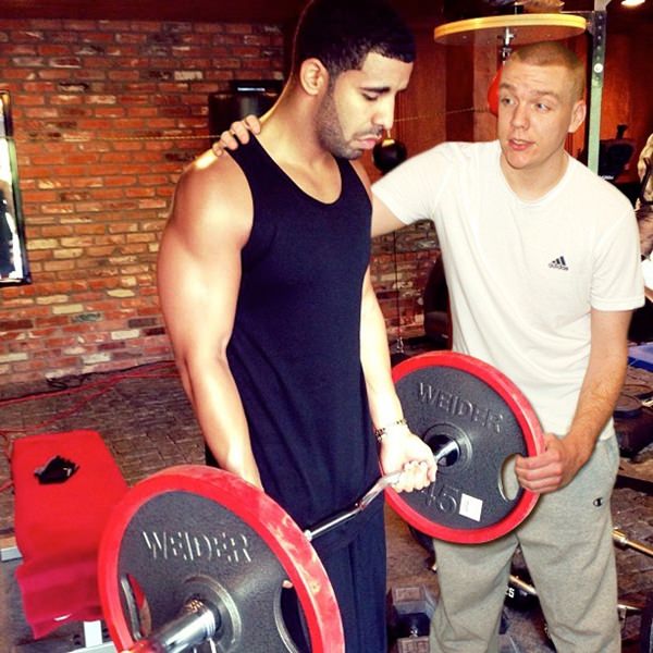 Helping Drake work out