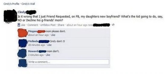 friend request daughter boyfriend