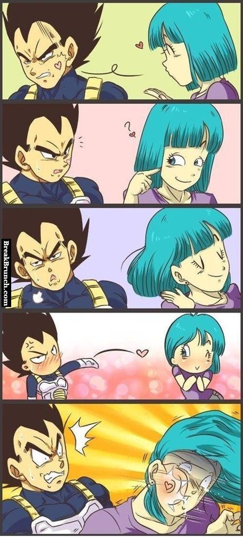 Vegeta blow kiss Bulma