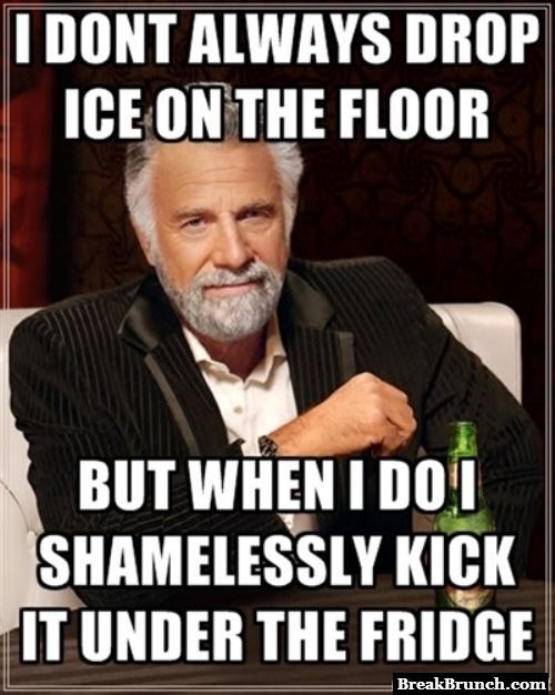 I don’t always drop ice on the floor