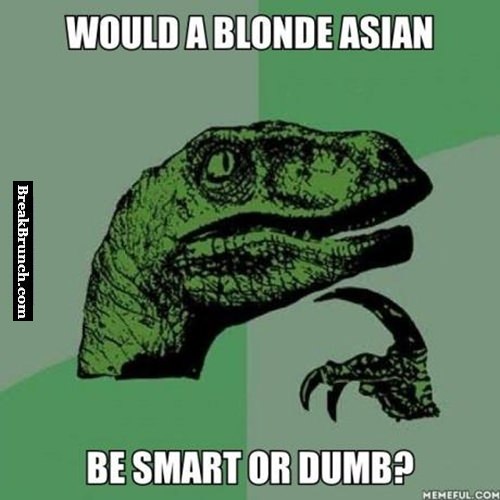 Would a blonde Asian be smart or dumb