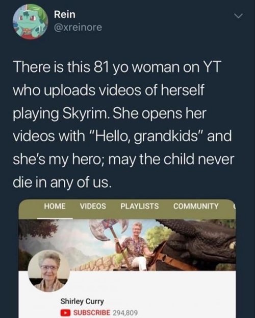 81 years old Skyrim player