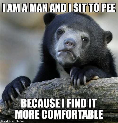 I am man and I sit to pee