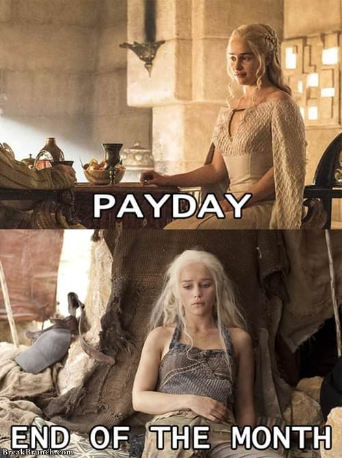 Pay day vs end of month