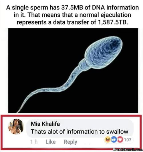 Mia Khalifa swallows a lot of information