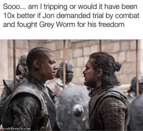 Jon fights Grey Worm