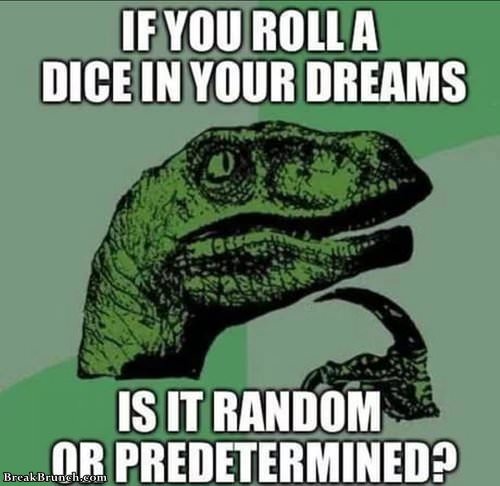 If you roll a dice in your dreams