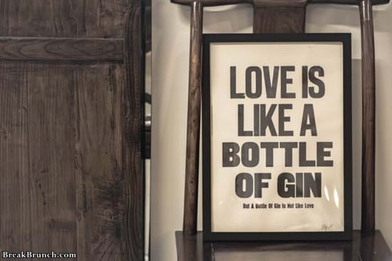 Love is like a bottle of gin