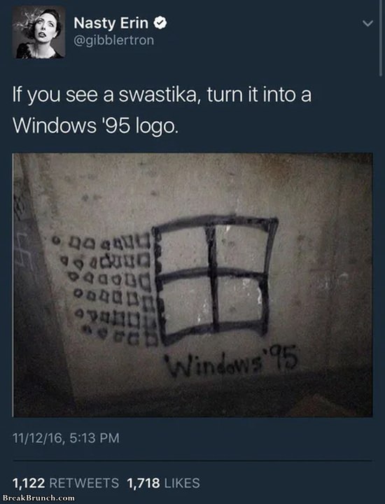Turn swastika into Windows 95 BreakBrunch