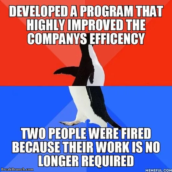 Developed a program and got 2 people fired