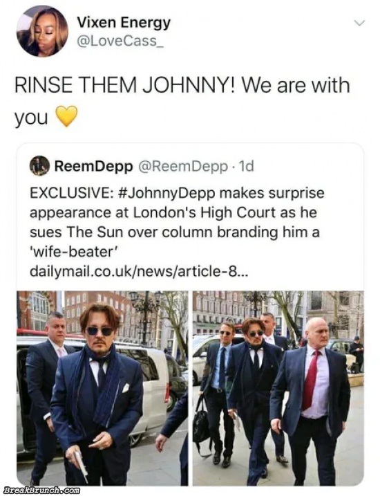 Jonny Depp sues The Sun for branding him a wife beater