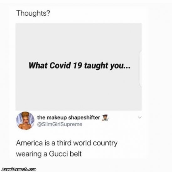 america is a third world country wearing Gucci belt - BreakBrunch