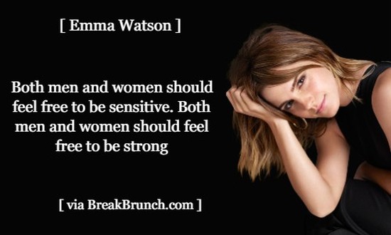 Both men and women should feel free to be sensitive – Emma Watson