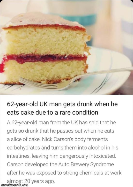 Get drunk from eating cake