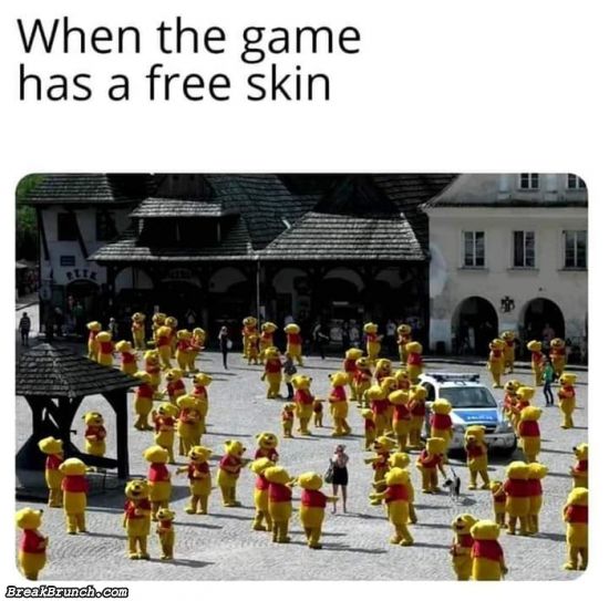 When the game has free skin