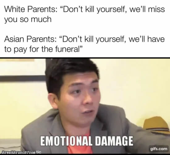 White parents vs Asian parents
