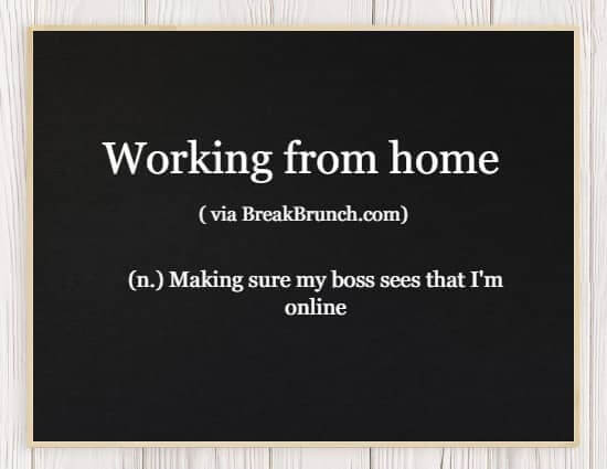 Hilarious Honest Dictionary – Working from home