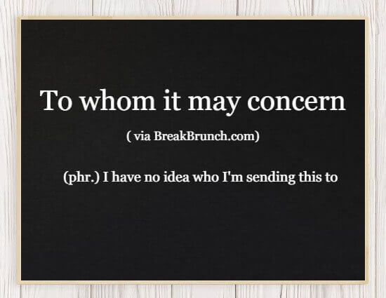 Hilarious Honest Dictionary – To whom it may concern