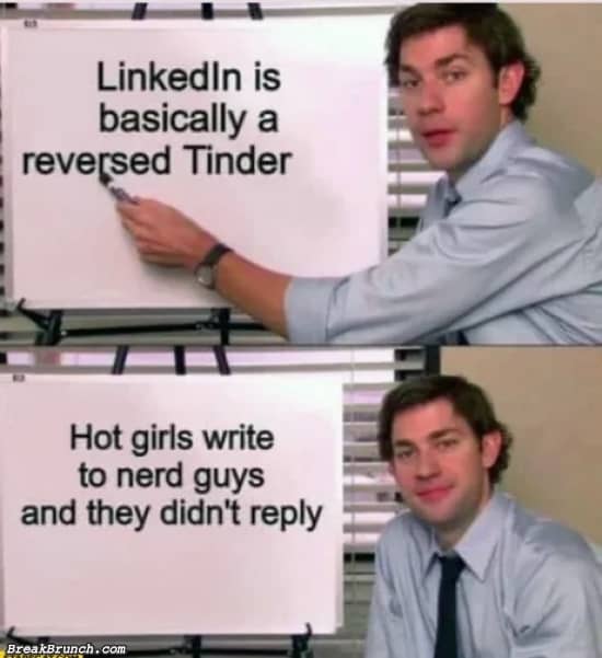 Linkedin tinder meme