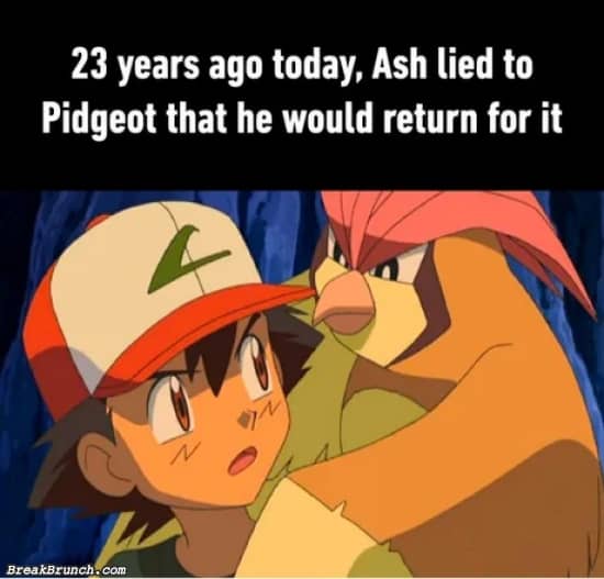 Ash lied to Pidgeot that he would return