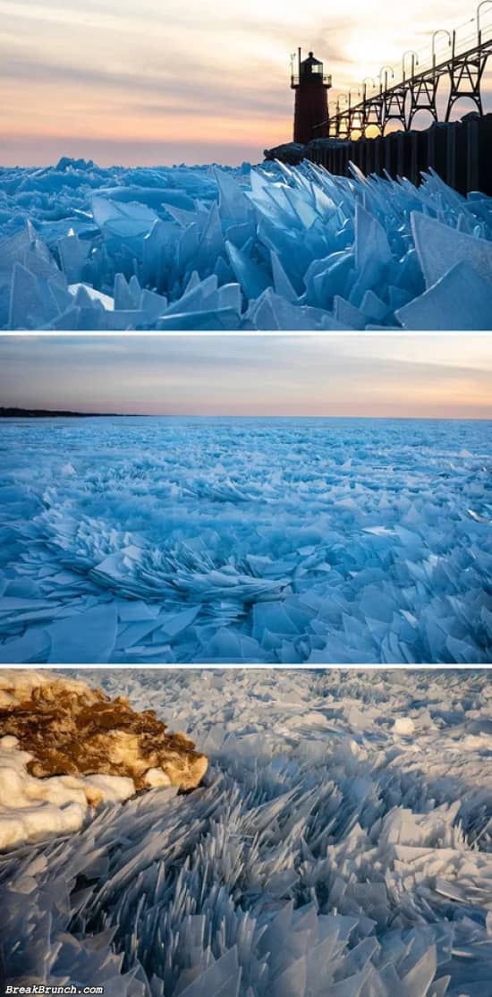 Beautiful Lake Michigan shattered ice