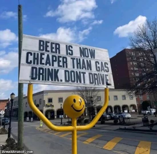 Beer is now cheaper than gas