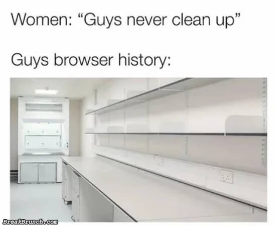 Guys always clean up the browser history