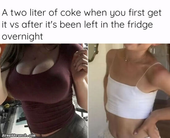 Two liter of coke when in fridge