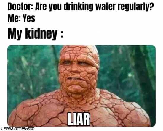 I drink water all day long