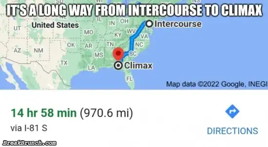 It is a long way from intercourse to climax