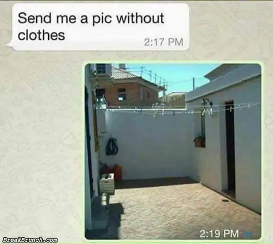 Send me a picture with clothes