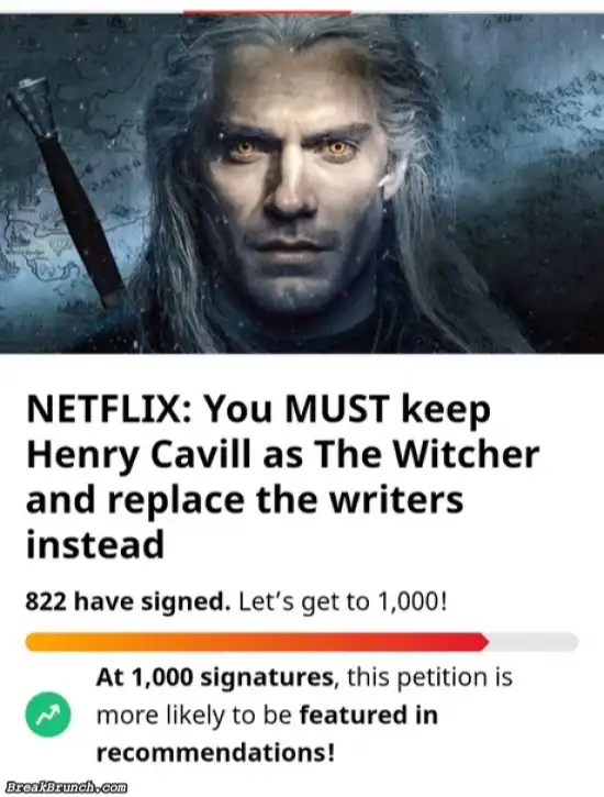 Keep Henry Cavill as The Witcher