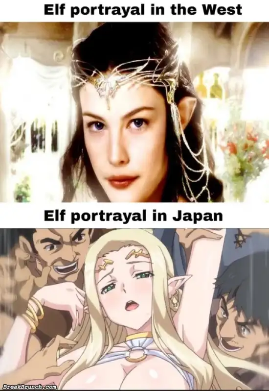 Elf in west vs elf in Japan