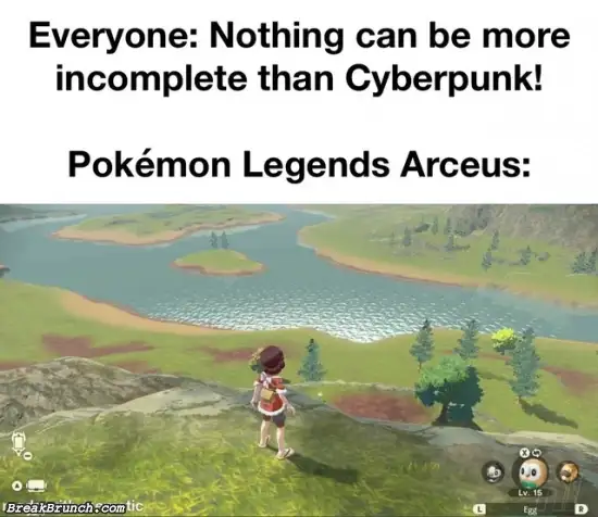 Pokemon Legends Arceus is more incomplete than Cyberpunk 2077