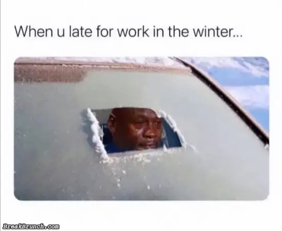 Going to work late in winter