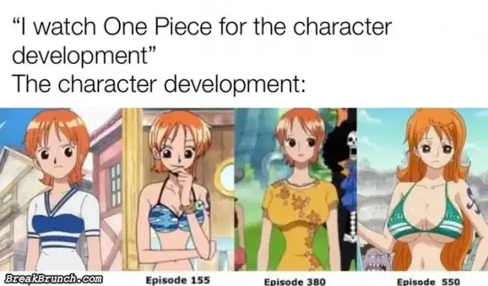 I watch One Piece for character development
