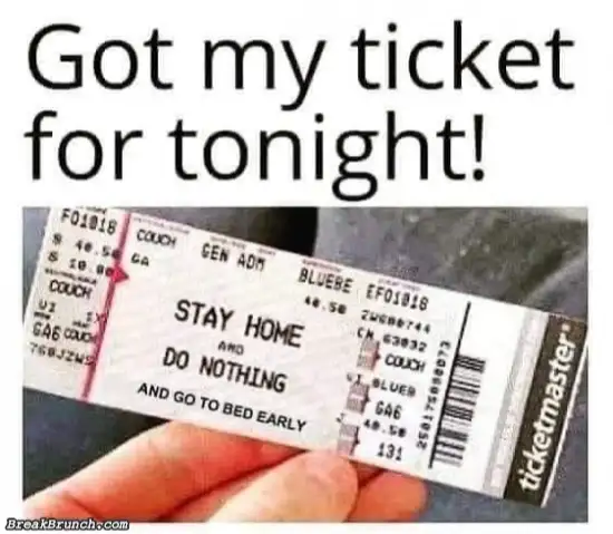 This is my ticket for the night