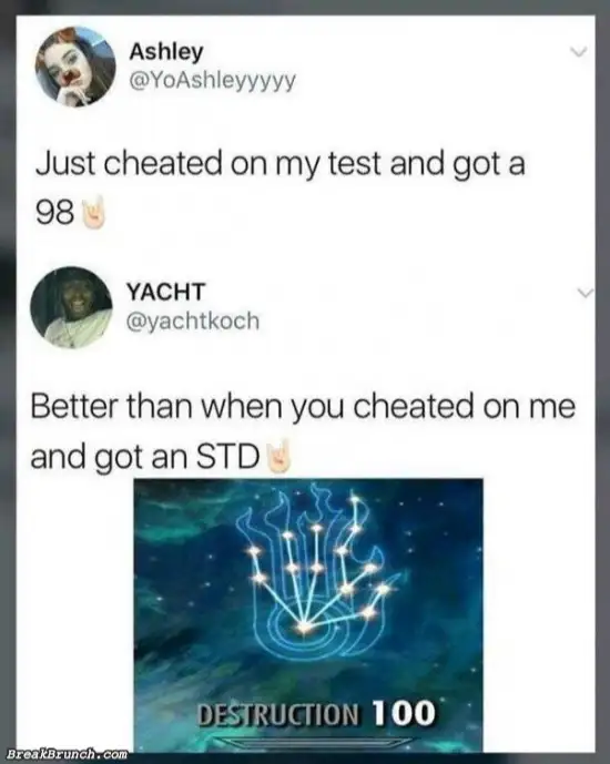 Cheated on a test