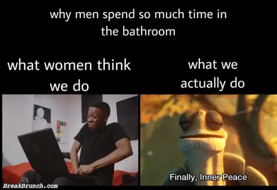 Why men spend much time in bathroom