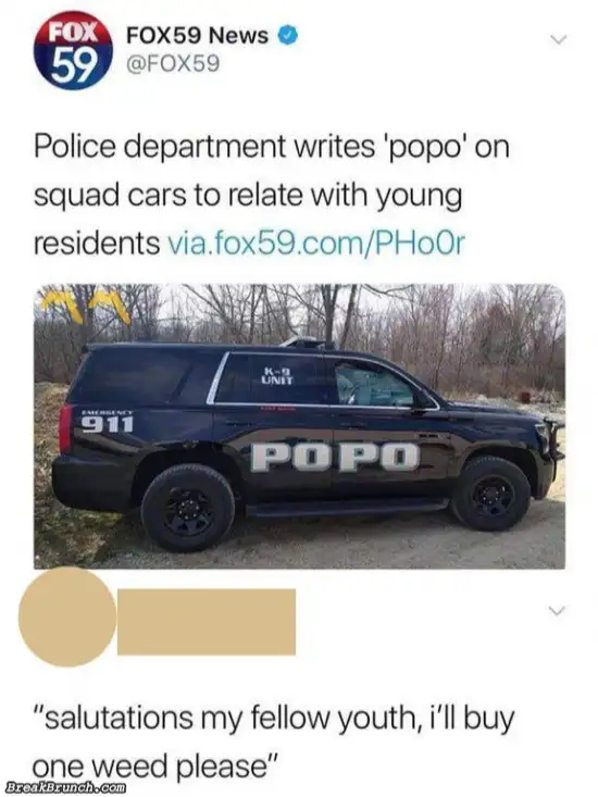 Police car is named Po Po