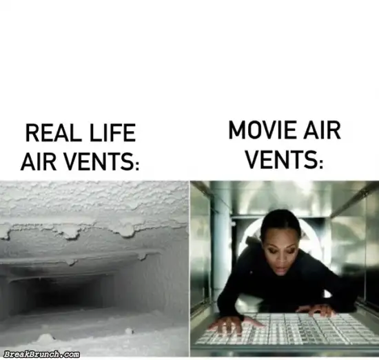 Air vents in movies are fake