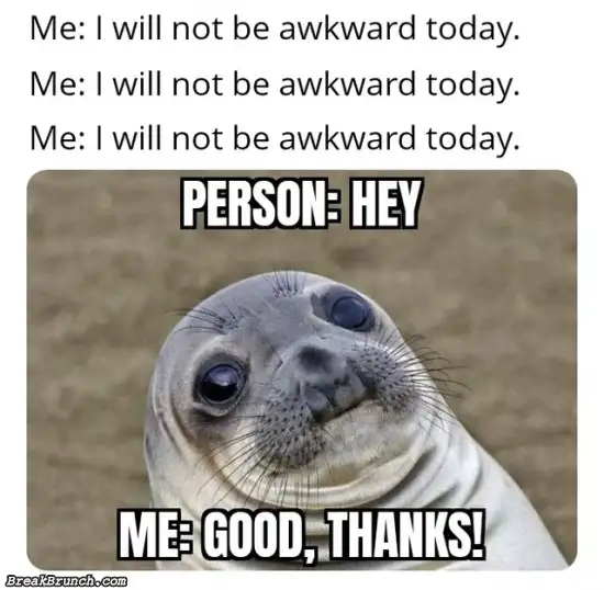 I guess I will be awkward today as well