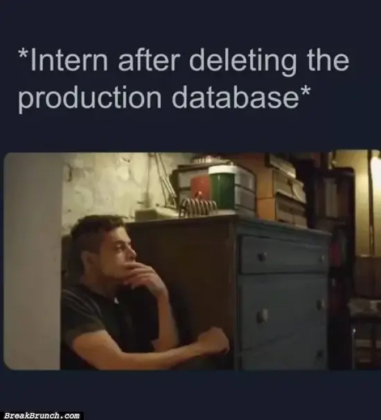 Intern after deleting production database
