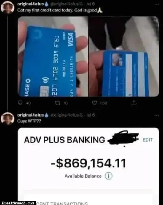 Never post picture of your credit card online