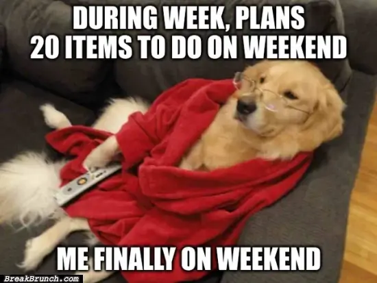 I am too busy on the weekend